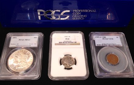 PCGS and NGC graded coin slabs